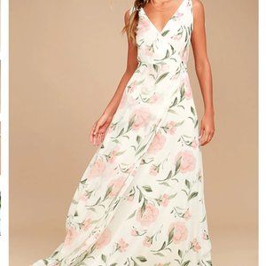 Romantic Possibilities White Floral Print Maxi Dress